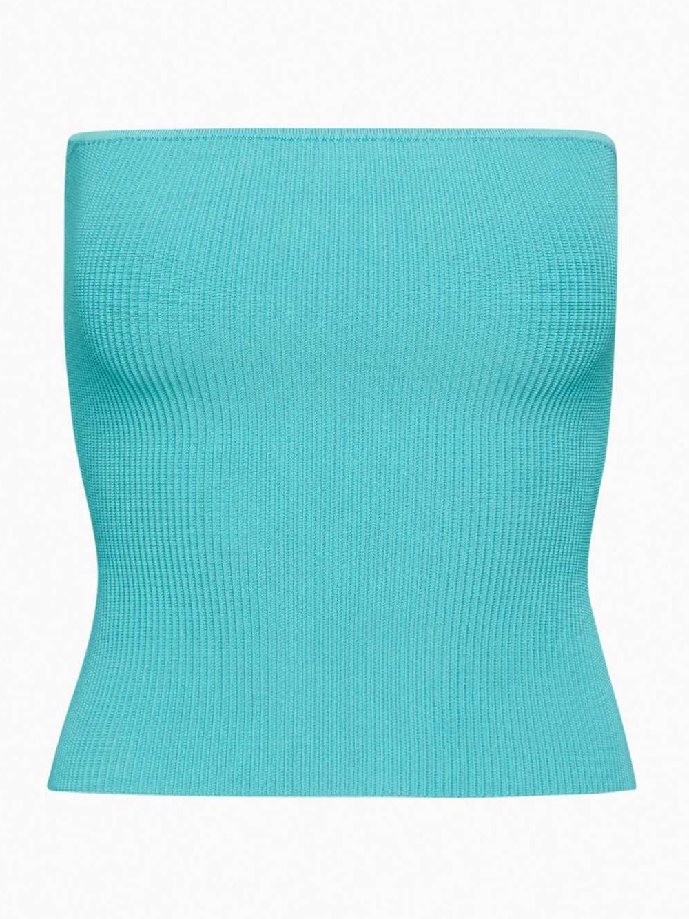 Aritzia Babaton Sculpt Knit Tube Top- Turquoise Blue Rib-Knit Strapless Tank